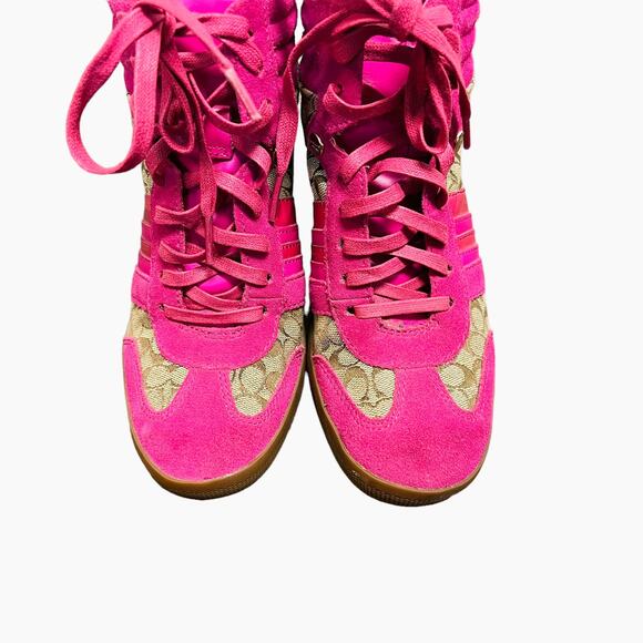 Coach Alara Wedge Sneakers in Pink Women’s Size 7.5M - Picture 6 of 10